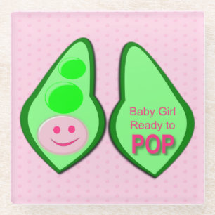 Bereit zum Pop Baby Girl Pink Pea Glasuntersetzer