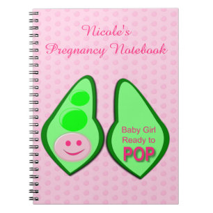 Bereit zum Pop Baby Girl Pink Pea Notizblock