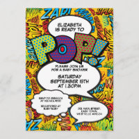 Bereit zum Pop Baby Shower Comic Buchen Sie Spaß