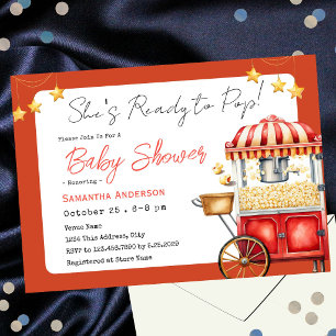 Bereit zum Pop Baby Shower Popcorn Vintage Einladung
