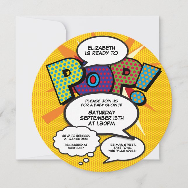 Bereit zum Pop Babydusche Moderner Spaß Einladung (Vorderseite)