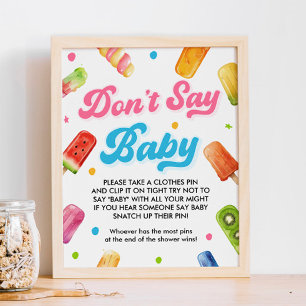 Bereit zum Pop Babydusche Say Baby Game Poster