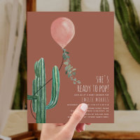 Bereit zum Pop Balloon Cactus Terracotta Girl Baby