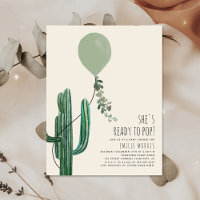 Bereit zum Pop Balloon Kaktus Green Baby Shower