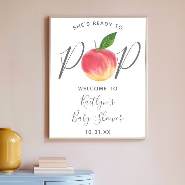 Bereit zum Pop | Begrüßungszeichen Peach Baby Dusc Poster (Von Creator hochgeladen)