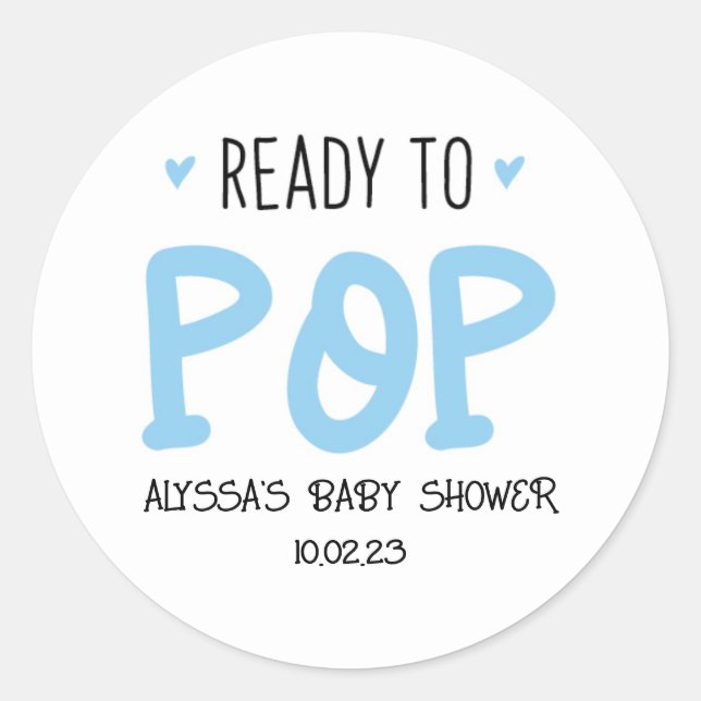Bereit zum Pop Blue Stickers (Vorderseite)