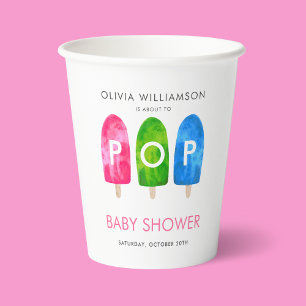 Bereit zum Pop bunt Popsicle Baby Dusche Pappbecher