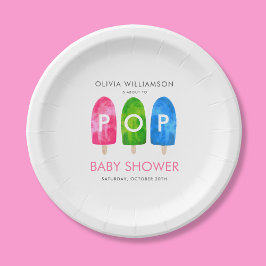 Bereit zum Pop bunt Popsicle Baby Dusche Pappteller