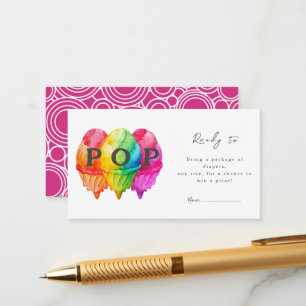 Bereit zum Pop Eiscreme Gradient Pink Babydusche Begleitkarte