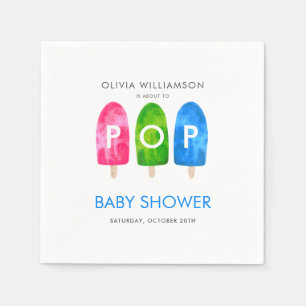 Bereit zum Pop farbenfrohe Blue Baby Dusche Serviette