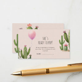 Bereit zum Pop Girl Balloon Cactus Green Baby Show Begleitkarte