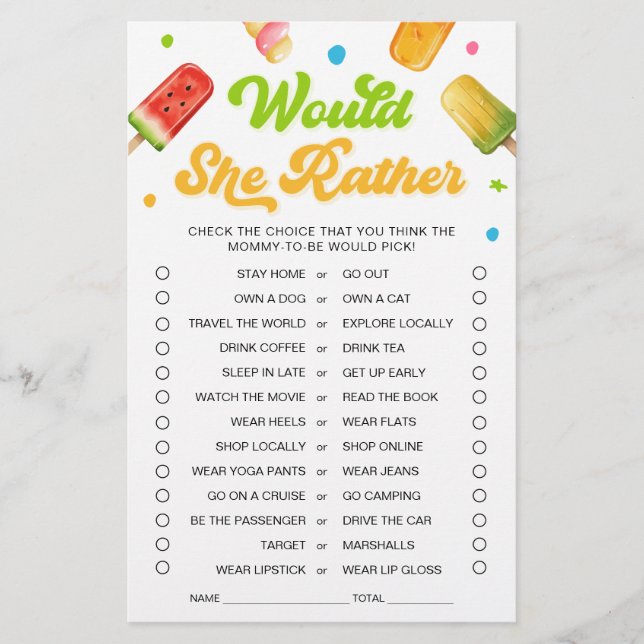 Bereit zum Pop Kinderdusche würde sie eher spielen (Vorderseite)