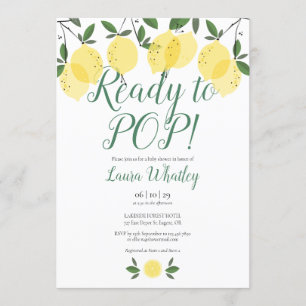 Bereit zum POP Lemons Baby Shower Einladung