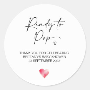 Bereit zum Pop Niedliche Babydusche Gutes Elegant Runder Aufkleber
