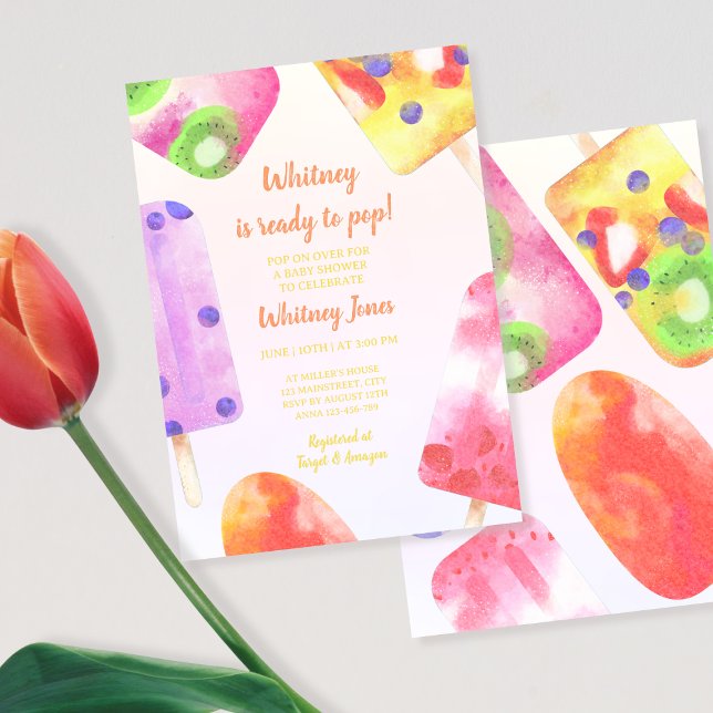 Bereit zum Pop Popsicolor Kinderdusche Einladung (Ready To Pop Popsicle Watercolor Baby Shower Invitation)