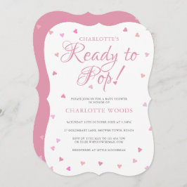 Bereit zum Pop Rosa Herz Babydusche / Sprinkle Einladung