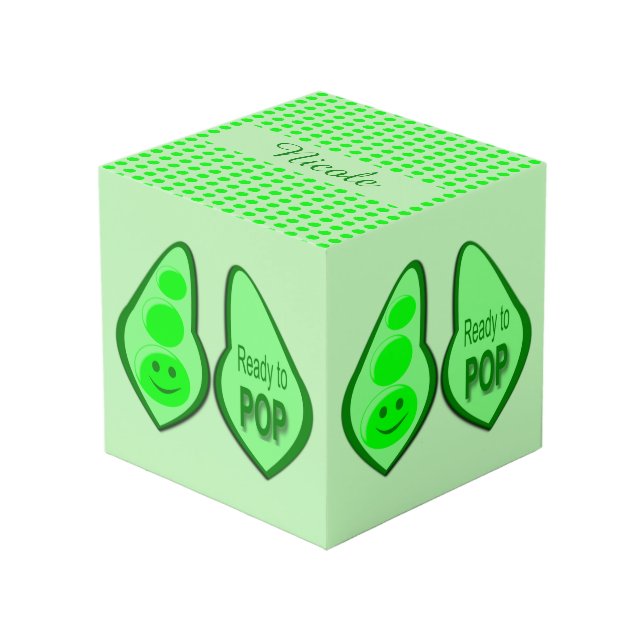 Bereit zum Pop Schwangere, grüne Erbsen Foto Hochl Würfel (Vorderseite Schrägansicht)