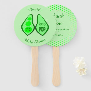 Bereit zum Pop Schwangere, grüne Pea Baby Dusche Fächer