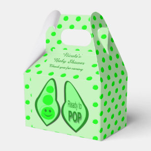 Bereit zum Pop Schwangere, grüne Pea Baby Dusche G Geschenkschachtel
