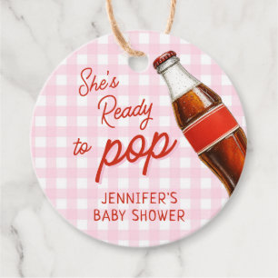 Bereit zum Pop Soda Pop Cola Girl Babydusche Geschenkanhänger
