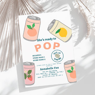 Bereit zum Pop Soda Pop Dosen Pink Girl Babydusche Einladung