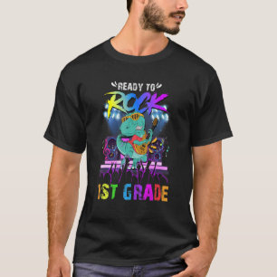 Bereit zum Rock 1. Grade Dinosaurier Gitarre zurüc T-Shirt