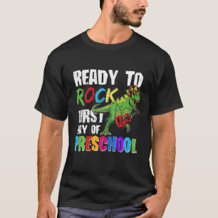 Bereit zum Rock ersten Tag der Vorschule Dino spie T-Shirt