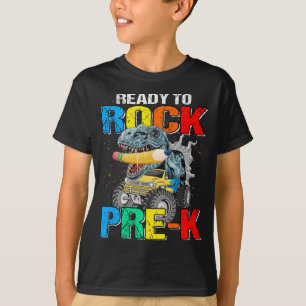 Bereit zum Rock Pre-K Monster Truck Dinosaurier Bo T-Shirt
