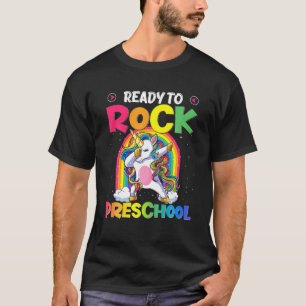Bereit zum Rock Preschool Dabbing Einhorn zurück T-Shirt