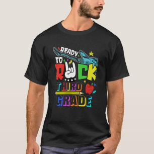 Bereit zum Rock Third Grade Gitarre zurück zur Sch T-Shirt