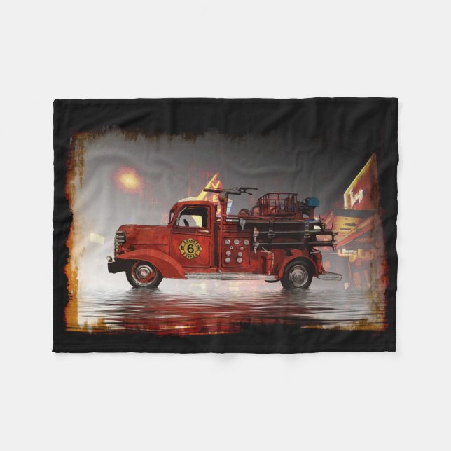 Bereit zum Roll in Vegas-Fire LKW Fleece Blanket (Vorderseite (Horizontal))