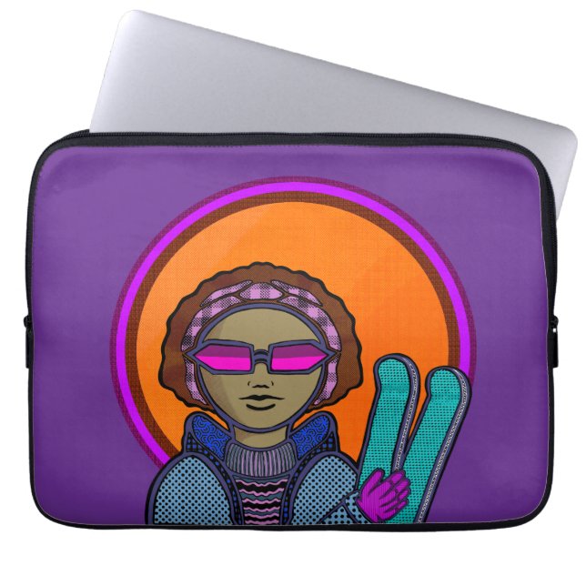 Bereit zum Skifahren Laptopschutzhülle (Vorderseite)