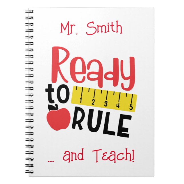 Bereit zur Regelung von Regler und Apfel Notizblock (Vorderseite)