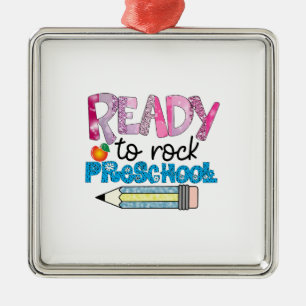 Bereit zur Rock Preschool Ornament Aus Metall