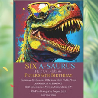 Bereiten Sie sich auf eine ROAR-Party mit Dinosaur Einladung