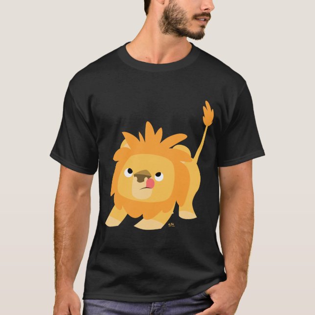 Bereiten Sie vor, um zu entspringen Cartoon-Löwe-T T-Shirt (Vorderseite)