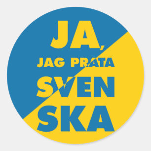 Bereits, Jag, Yes i, circle Silber Svenska, speak Runder Aufkleber