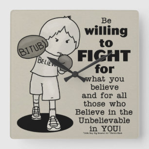 Bereitschaft zur Bekämpfung Quadratische Wanduhr