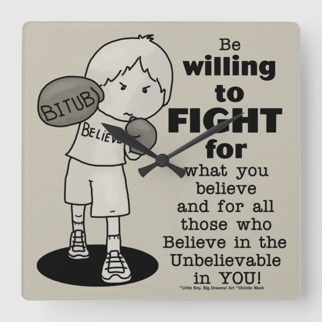 Bereitschaft zur Bekämpfung Quadratische Wanduhr (Vorderseite)