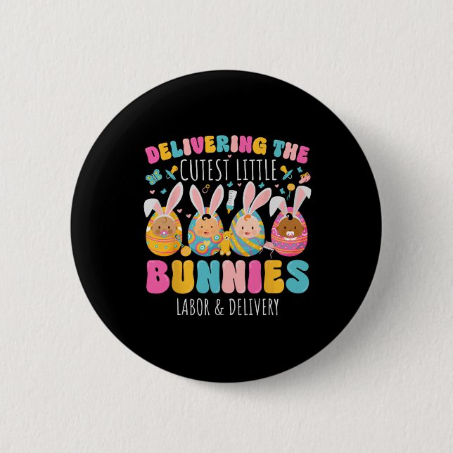 Bereitstellung der Niedlichsten Bunnies Osterarbei Button (Vorderseite)