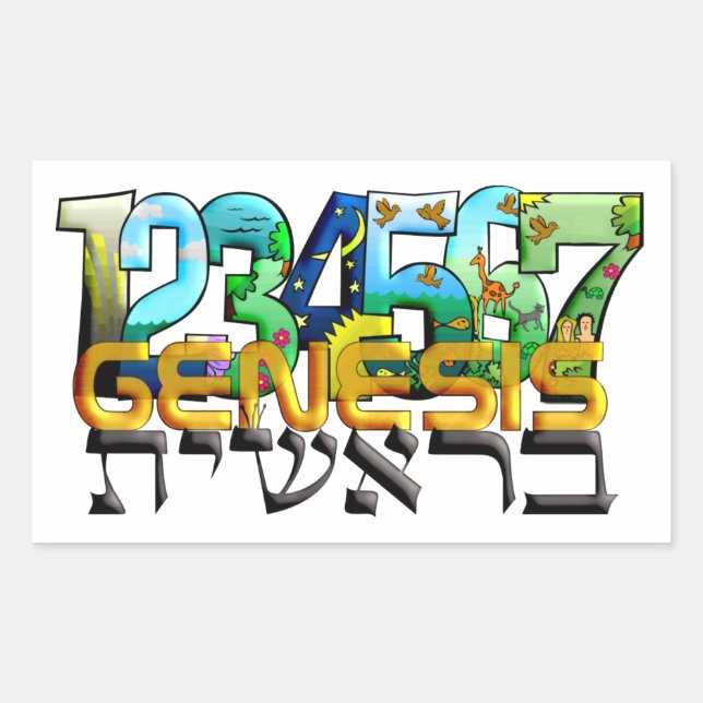 Bereshit Rechteckiger Aufkleber (Vorderseite)