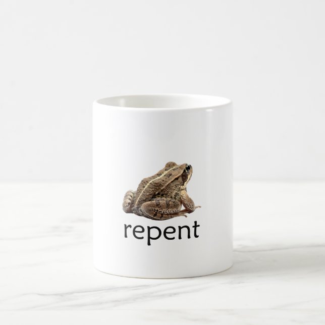 Bereue Frosch, lustiger Memee Kaffeetasse (Mittel)