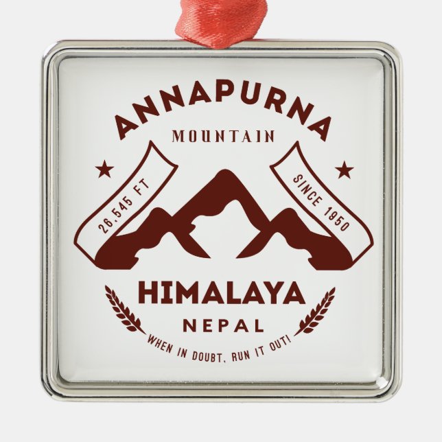 Berg Annapurna Nepal Silbernes Ornament (Vorne)