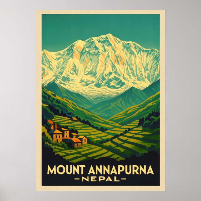 Berg Annapurna Nepal V02 Poster (Vorne)