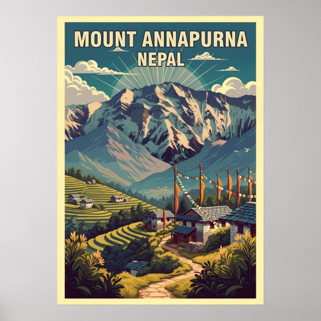 Berg Annapurna Nepal V06 Poster (Vorne)