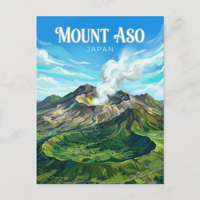 Berg Aso Japan Postkarte (Vorderseite)