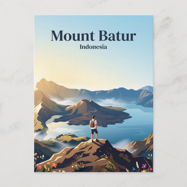 Berg Batur Indonesien Postkarte (Vorderseite)