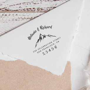 Berg   Benutzerdefinierte Hochzeitsnamen & Rücksen Gummistempel
