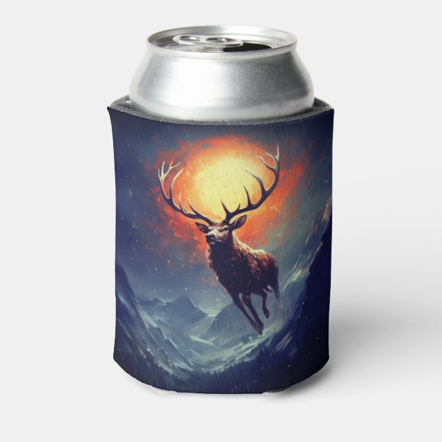 Berg-Buck, der aus dem Flammenfeuer läuft Dosenkühler (Kanne Rückseite)