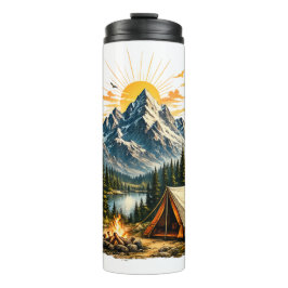 Berg-Camping-Abenteuer Sonnenuntergang Natur  Thermosbecher